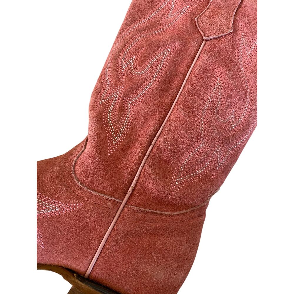 Planet Cowboy Pink Suede Western Boots Womens 8.5 USA Snip Toe Cowgirl Nashville - Picture 12 of 16